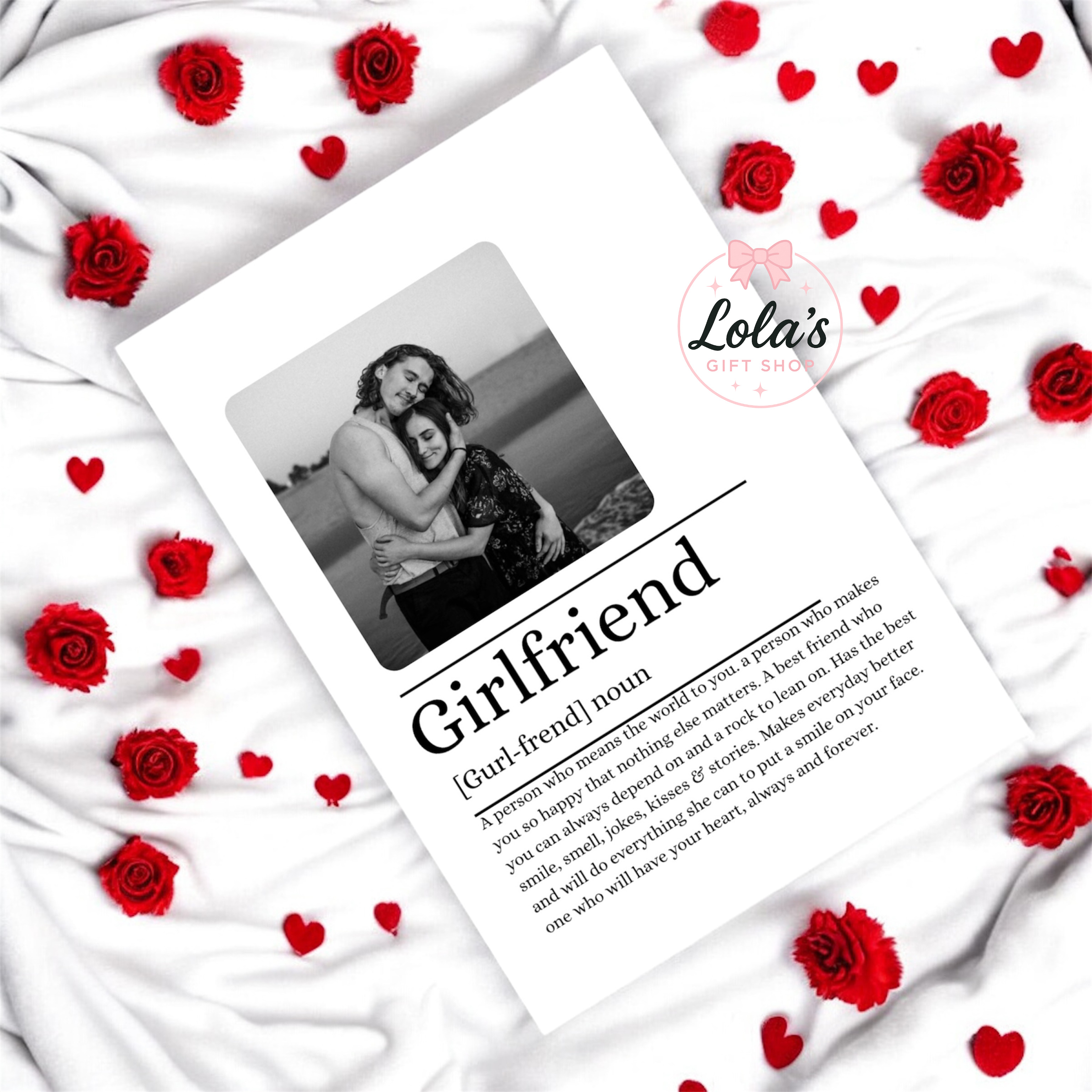 A4 girlfriend definition personalised photo print