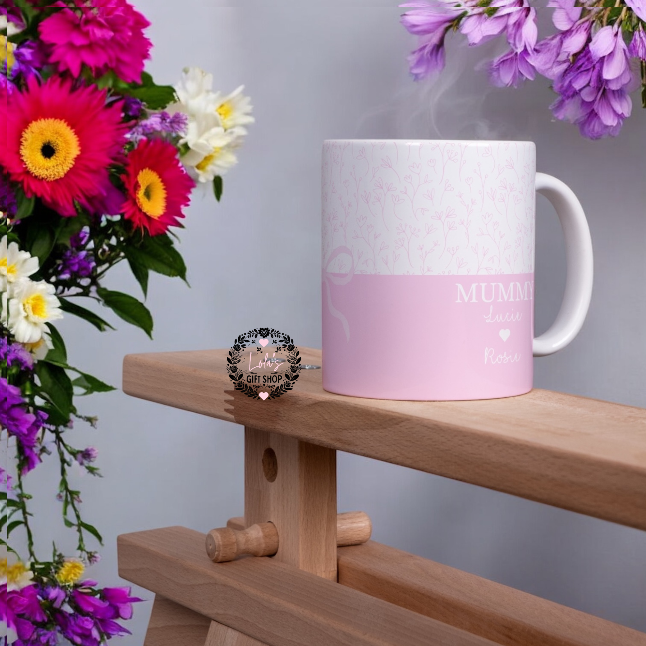 Floral personalised 11oz mug