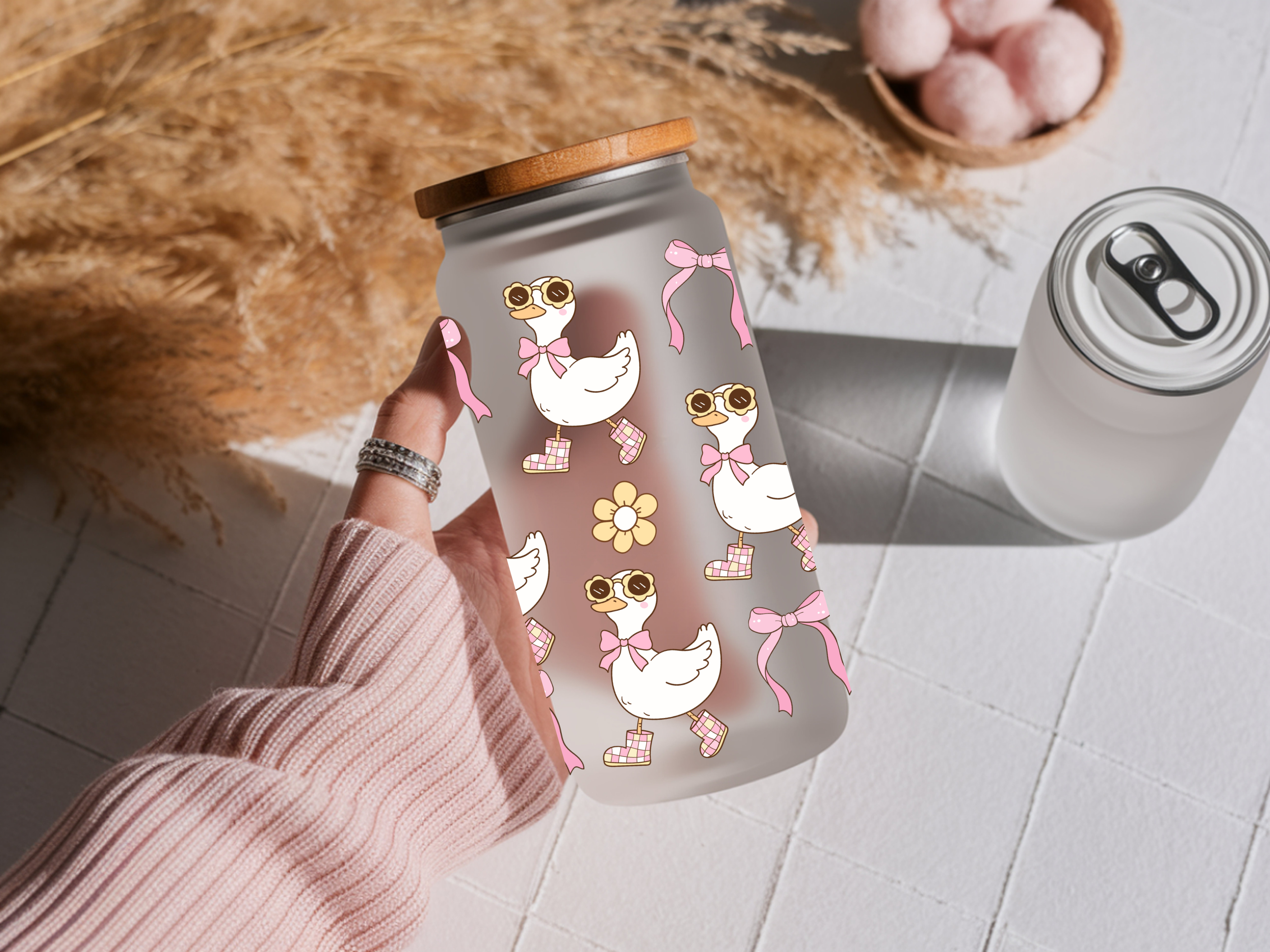 Silly goose 16oz Libby glass can