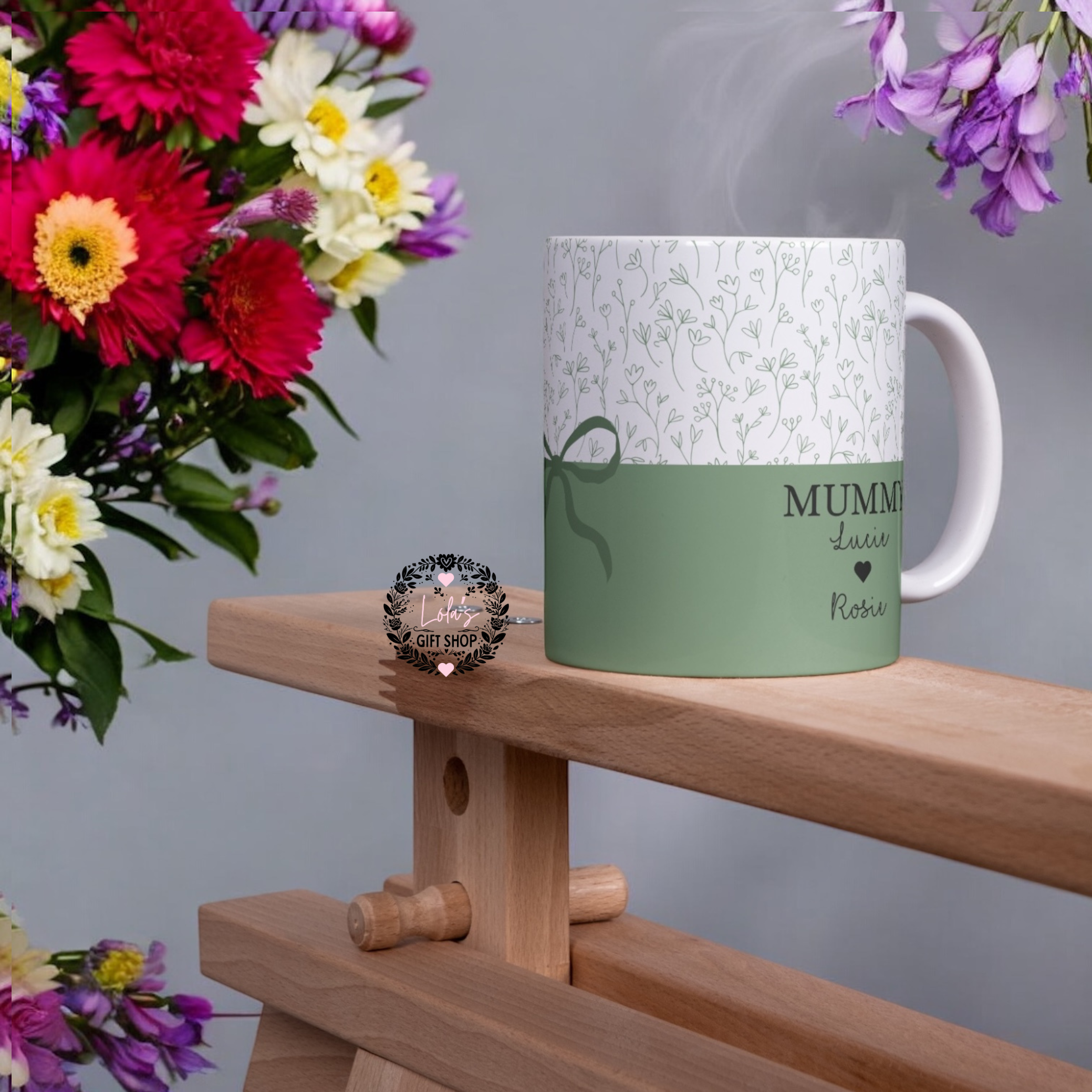 Floral personalised 11oz mug