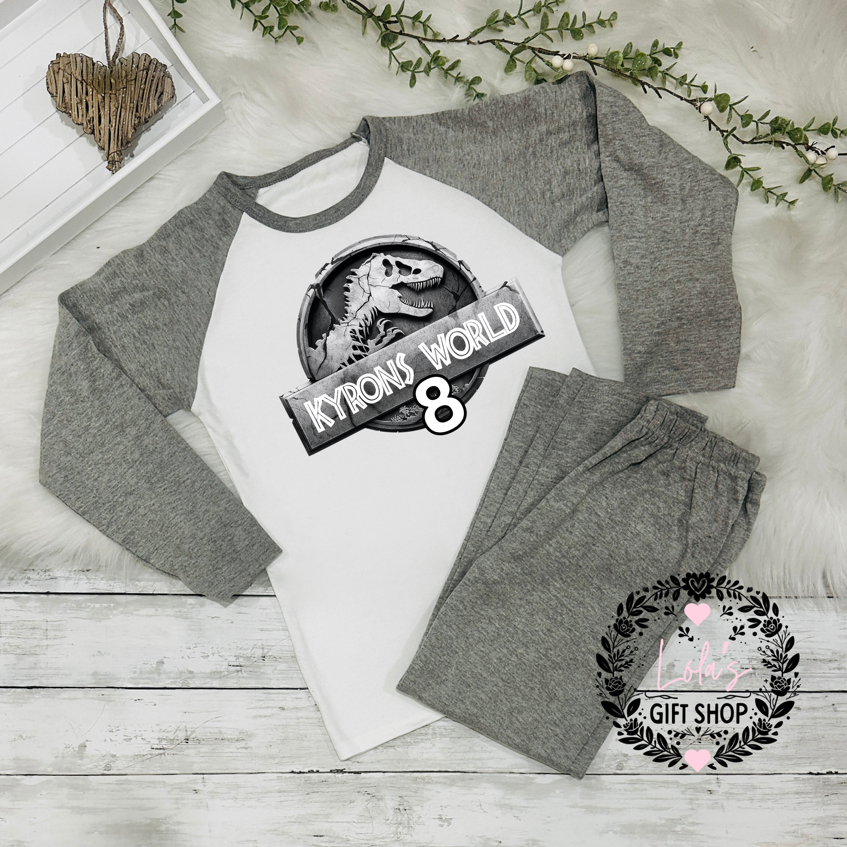 Dinosaur personalised world pyjamas