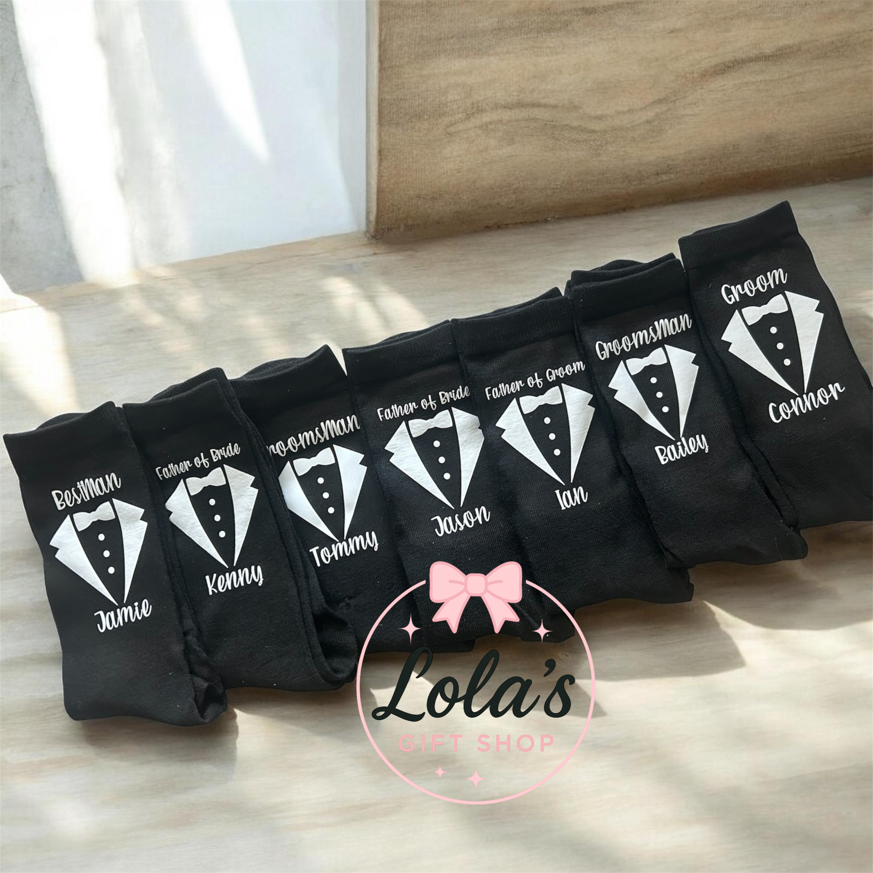 Personalised men’s wedding party socks