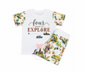 Four ready to explore safari personalised shorts set