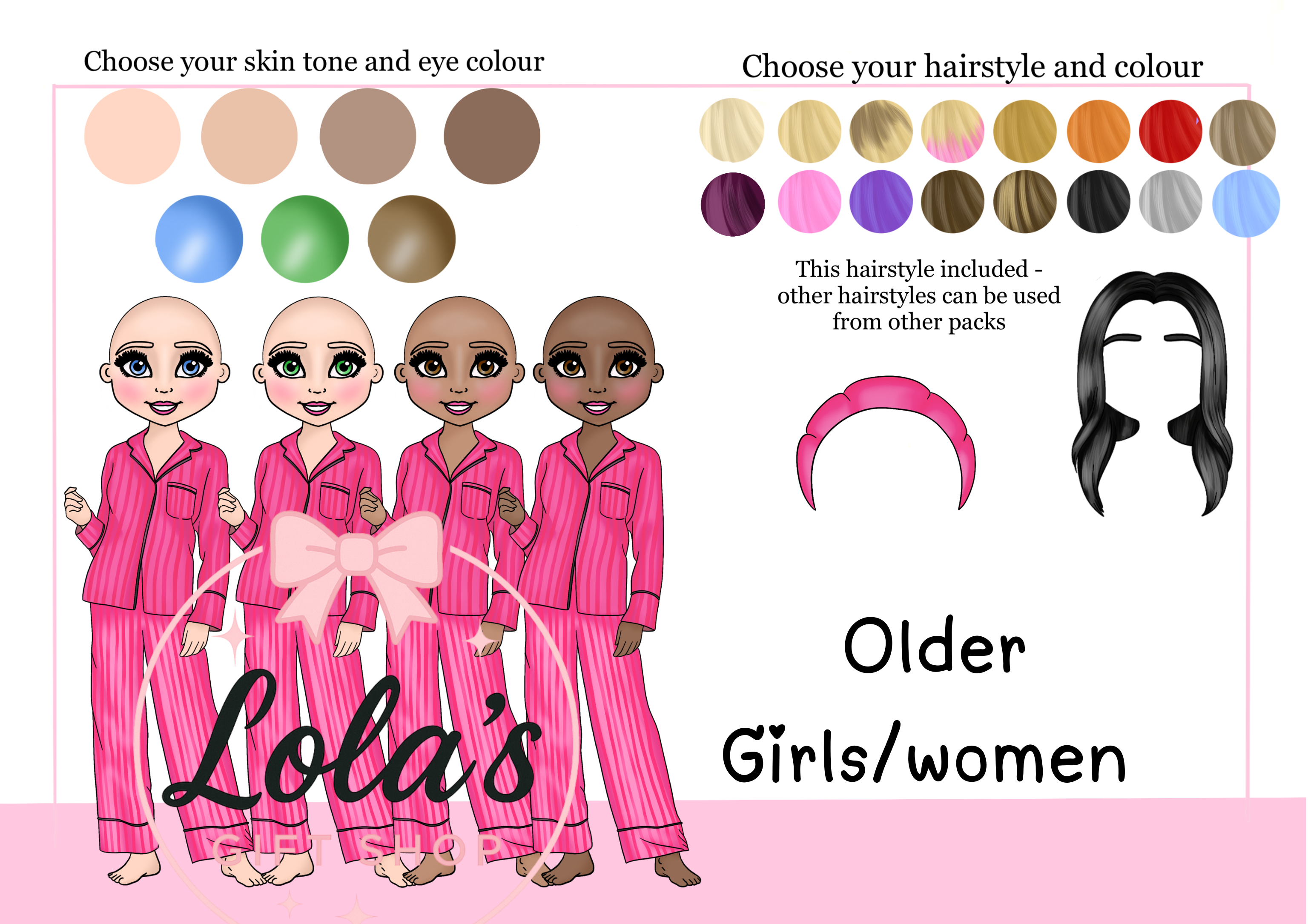 Bright pink girl dolly bedroom door plaque