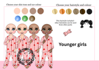 Red stripped make up girl Christmas gift box