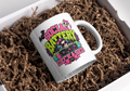 Social battery deceased club hand printed ceramic 11oz mug