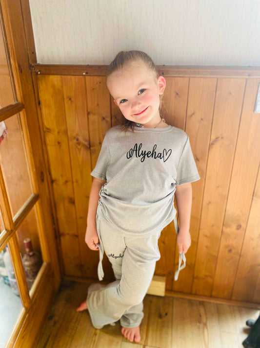 Ribbed flares and top personalised sets