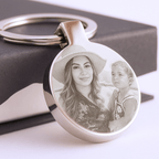 Engraved Stainless Steel Keyring – Custom Photo Keepsake With Double Sided Engraving