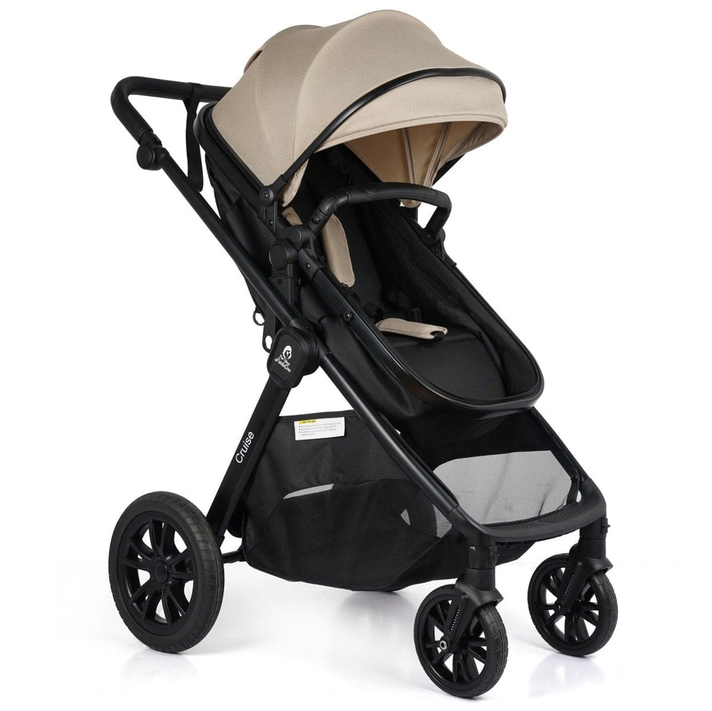 For Your Little One Cruise 3 In 1 Travel System With Car Seat - Dune Beige (Free Cupholder And Seat Liner Included!)