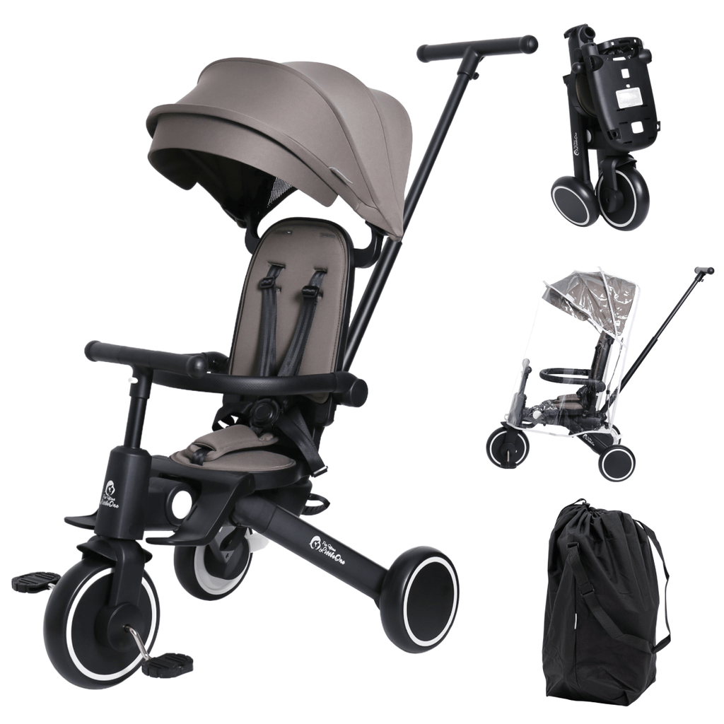 Foryourlittleone Xplor Plus 6 in 1 Foldable Trike - Grey Olive (10m-4y)