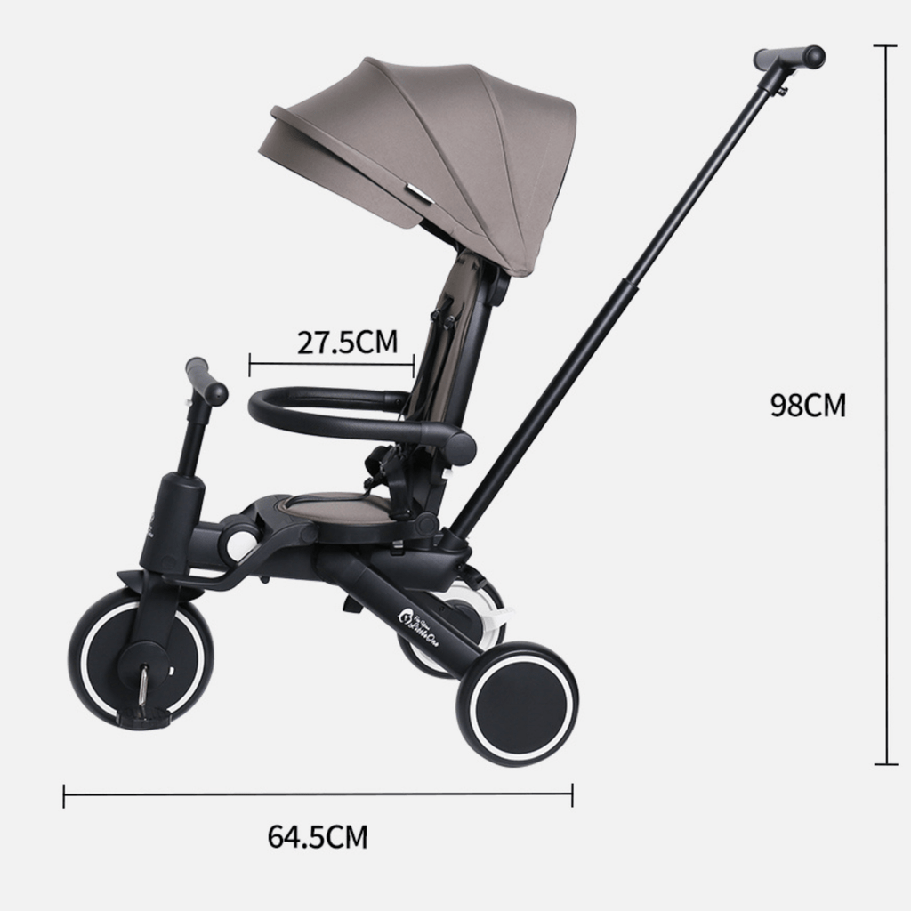 Foryourlittleone Xplor Plus 6 in 1 Foldable Trike - Grey Olive (10m-4y)
