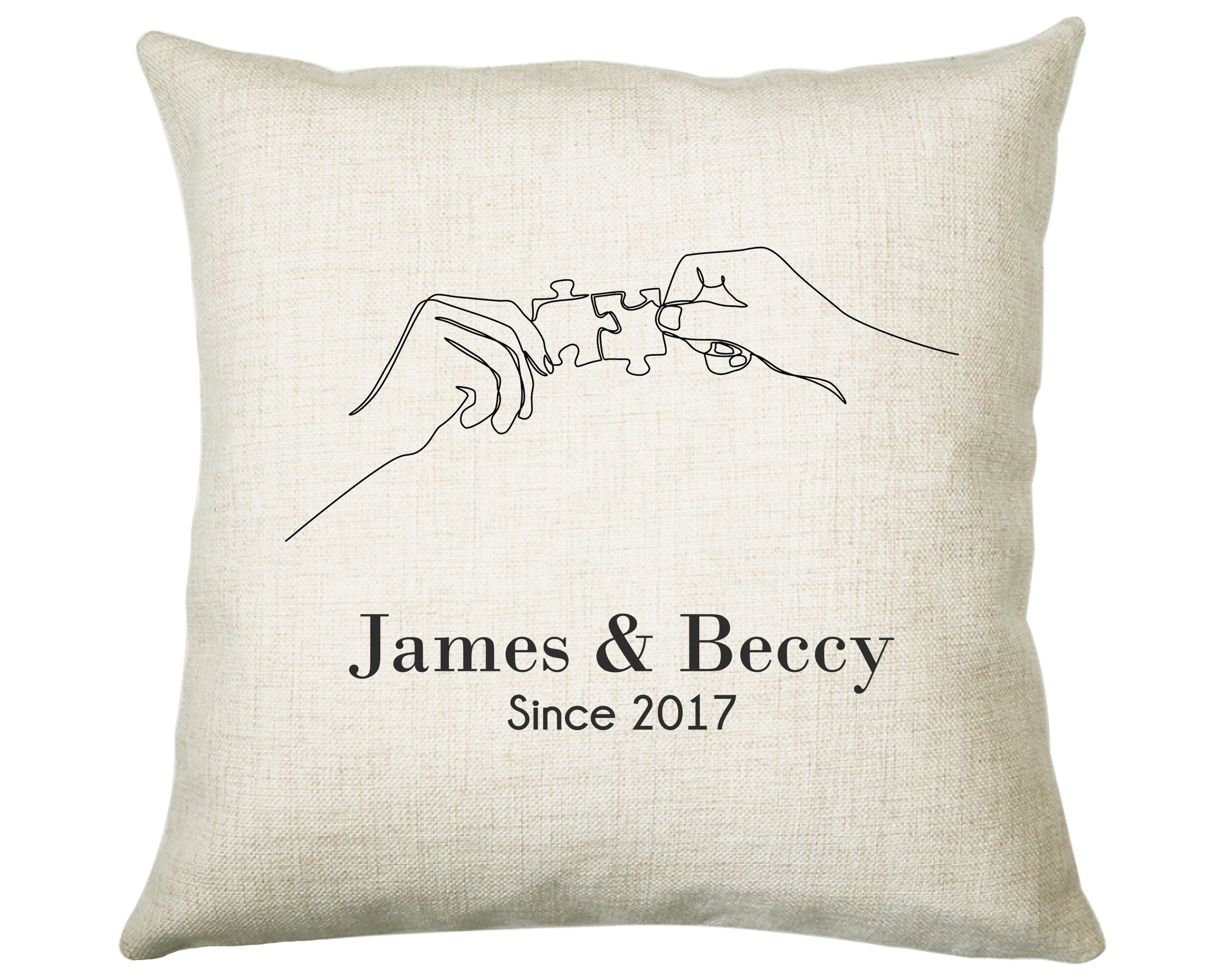 Personalised Valentines Couples Cushion Gift - Puzzle Piece Cushion Throw Pillow Gift For Him Her Boyfriend Girlfriend Gift CS119