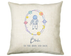 Personalised Space Man Rocket Planet Cushion Gift Printed Name Design - Pillow Gift For Girls Boys Nursery Bedroom Decor Gift CS250