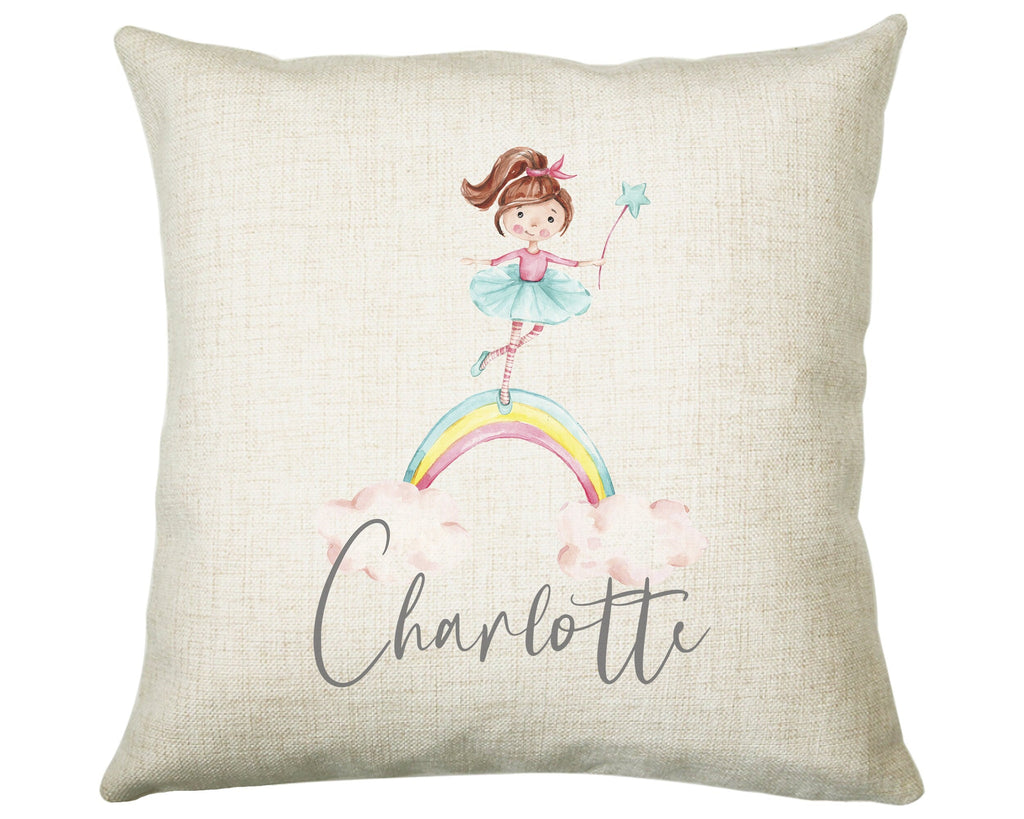 Personalised Fairy Rainbow Cushion Gift Printed Name Design - Pillow Gift For Girls Boys Nursery Bedroom Decor Gift CS246