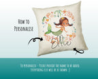 Personalised Brunette Mermaid Cushion Gift Printed Name Design - Throw Pillow Gift For Girls Nursery Bedroom Birthday Christmas Gift CS200