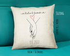 Personalised Holding Hands Gift Cushion Two Years Custom Design Gift Present - Wedding Cushion Pillow Gift STC0099