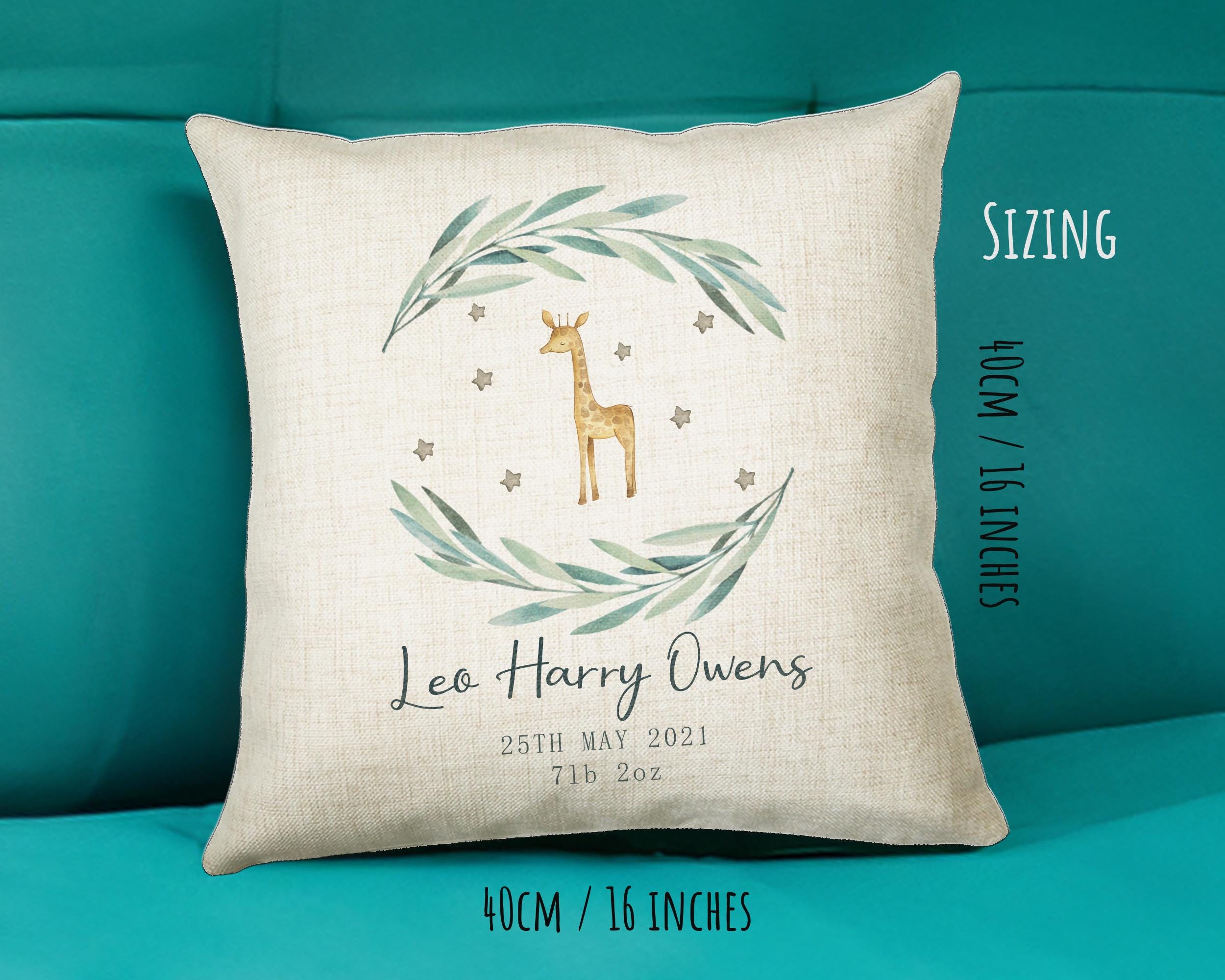Personalised Baby Cushion New Baby Gift Printed Name Design - Pillow Gift For Girls Boys Nursery Bedroom Decor Gift CS234