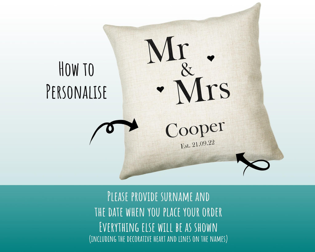 Personalised 2nd Anniversary Cotton Gift Cushion Two Years Custom Design Gift Valentines Present - Wedding Cushion Pillow Gift CS327