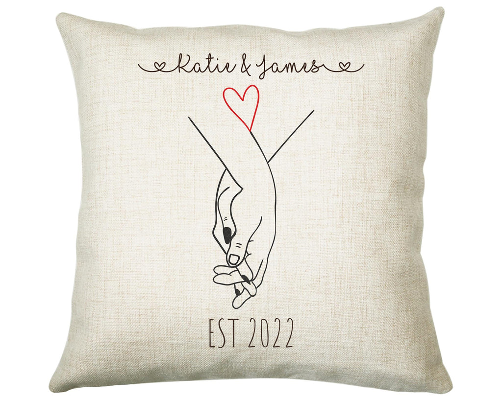 Personalised Holding Hands Gift Cushion Two Years Custom Design Gift Present - Wedding Cushion Pillow Gift STC0099