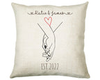 Personalised Holding Hands Gift Cushion Two Years Custom Design Gift Present - Wedding Cushion Pillow Gift STC0099