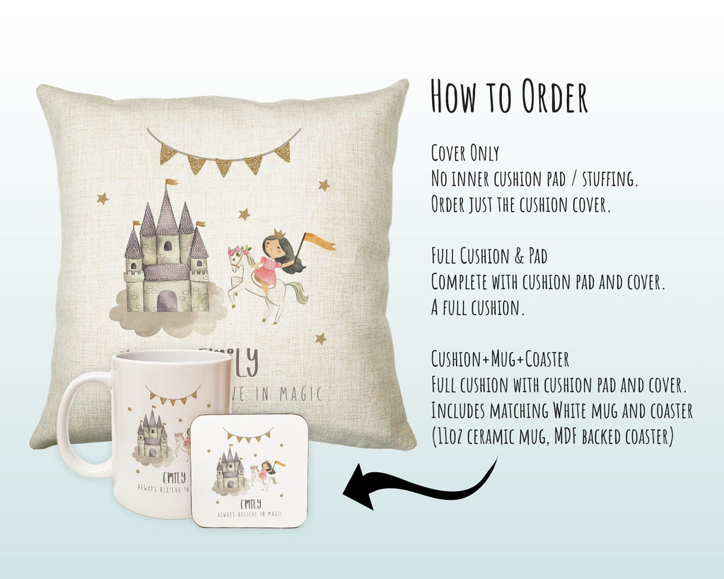 Personalised Fairy Cushion Gift Printed Name Design - Pillow Gift For Girls Boys Nursery Bedroom Decor Birthday Gift CS284