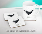 Personalised Whale Cushion Boys Girls Gift Printed Name Design - Custom Pillow For Girls Boys Nursery Bedroom Decor Gift CS277