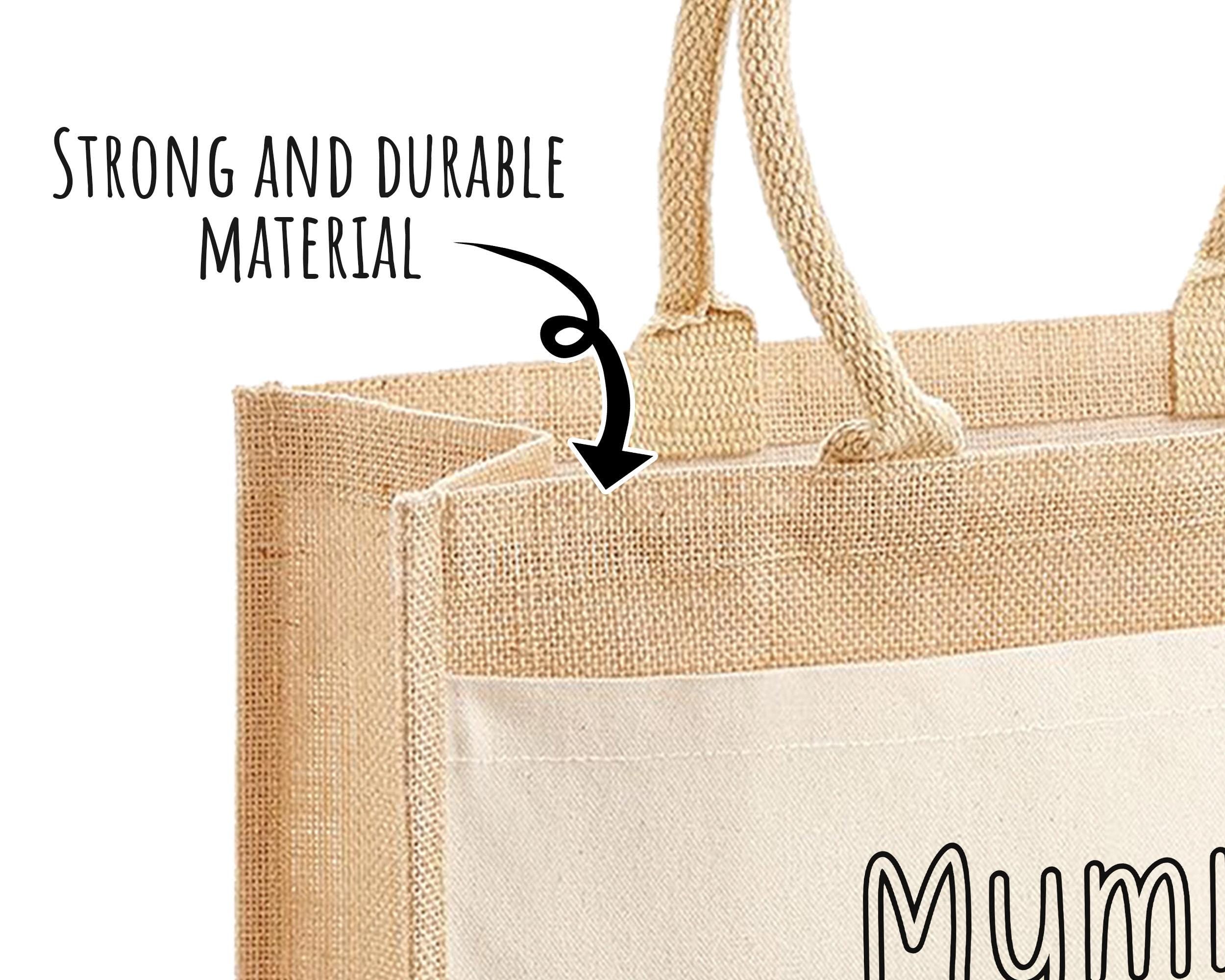 Mummy Gift Personalised Jute Bag -  Mothers Day Gift Floral Tote Bag Gift for Mum Mama - Custom Shopping Market Bag - Mummy Bag BT008