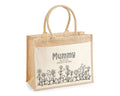 Mummy Gift Personalised Jute Bag -  Mothers Day Gift Floral Tote Bag Gift for Mum Mama - Custom Shopping Market Bag - Mummy Bag BT008