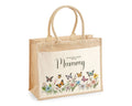 Mummy Gift Personalised Jute Bag -  Mothers Day Gift Floral Tote Bag Gift for Mum Mama - Custom Shopping Market Bag - Mummy Bag BT007