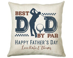 Fathers Day Golf Gift from Son Daughter - Personalised Golfer Design Scatter Cushion Matching Daddy Mug Coaster Gift Bundle for Dad FD014