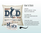 Fathers Day Golf Gift from Son Daughter - Personalised Golfer Design Scatter Cushion Matching Daddy Mug Coaster Gift Bundle for Dad FD014
