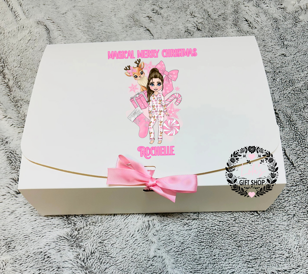 Girl reindeer and you Christmas gift box