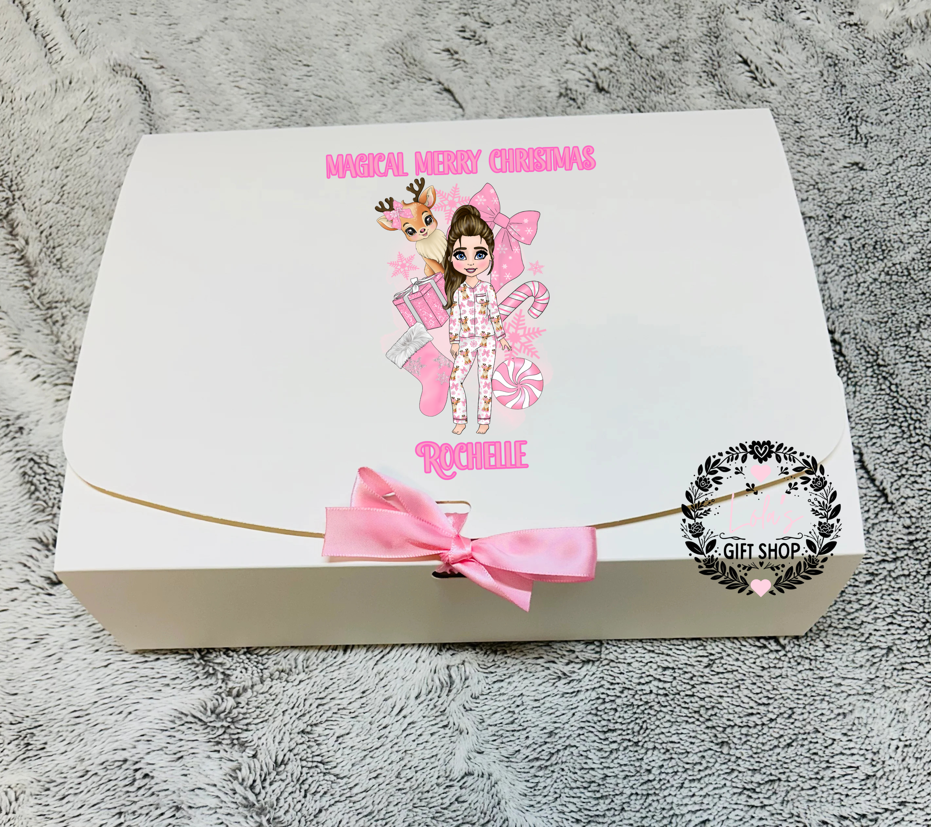 Girl reindeer and you Christmas gift box
