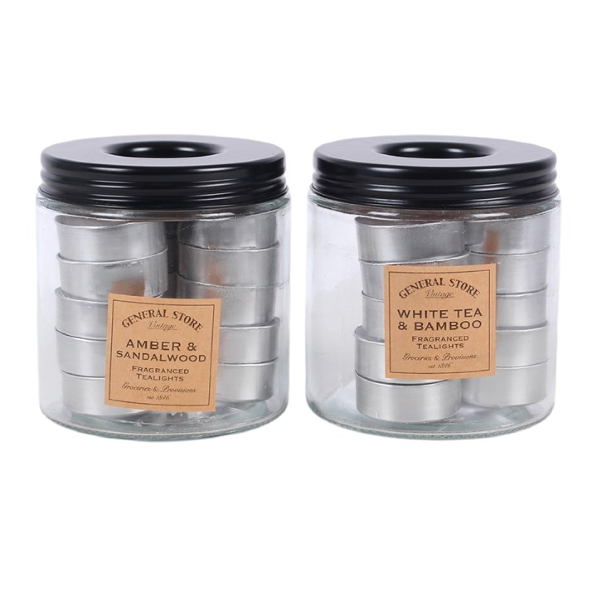 Set of 10 General Store Scented Tealights in Jar