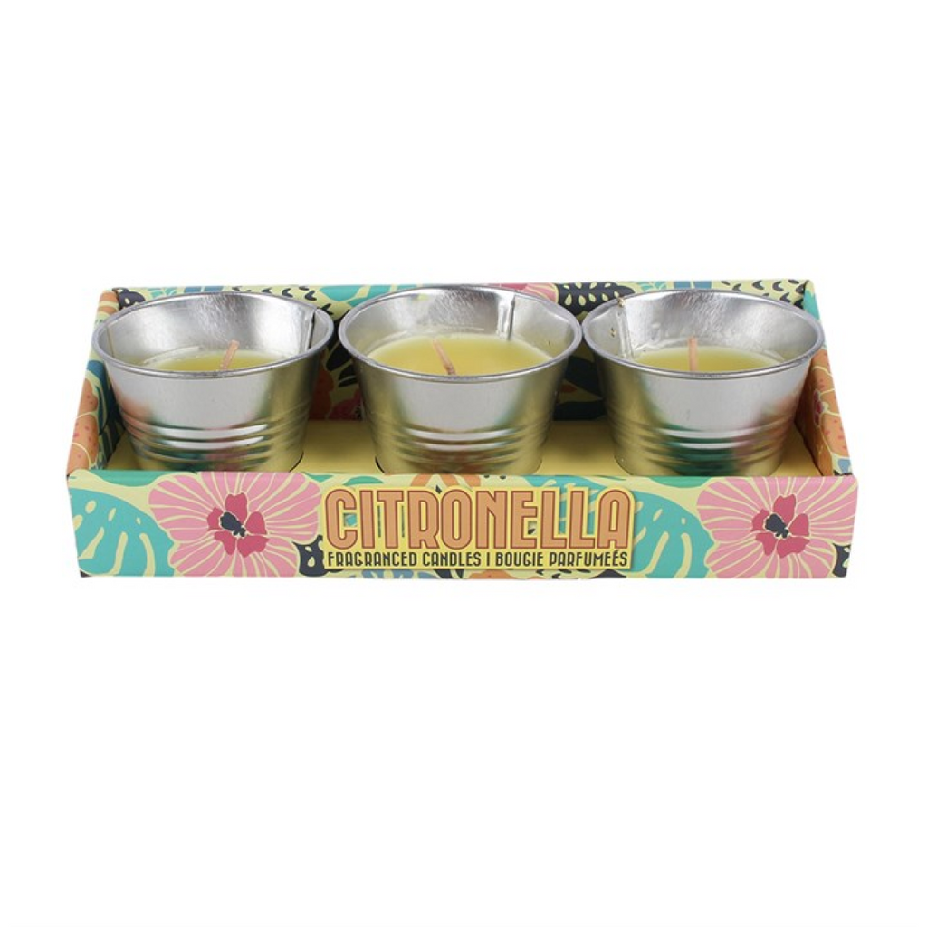 Set of 3 Citronella Bucket Candles