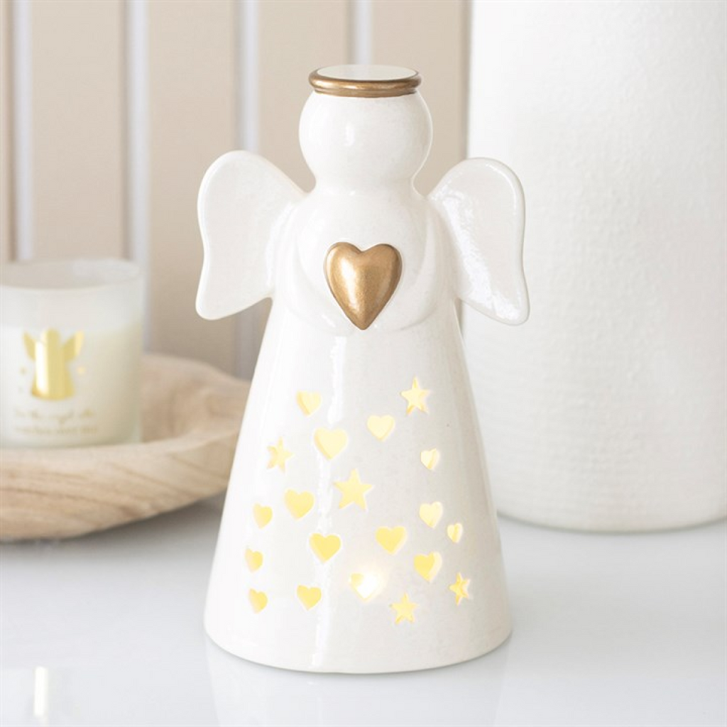 Large LED Light Up Angel Decoration with Heart