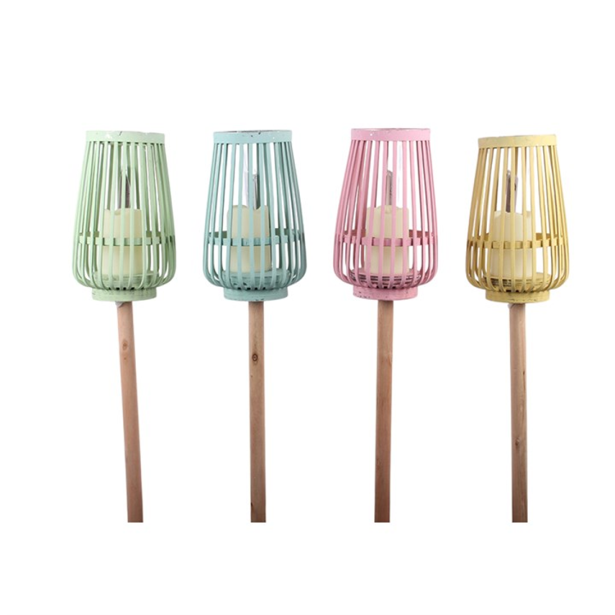 Pastel Lantern Stake with LED Candle