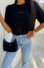 'MINIMAL' GRAPHIC PRINT OVERSIZED T-SHIRT-BLACK