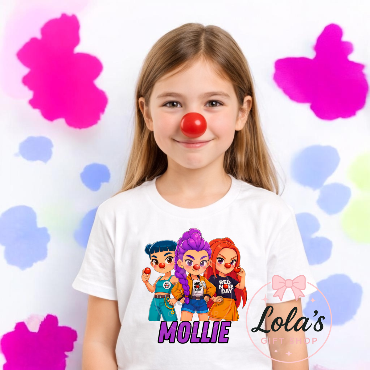 DH red nose tshirt personalised