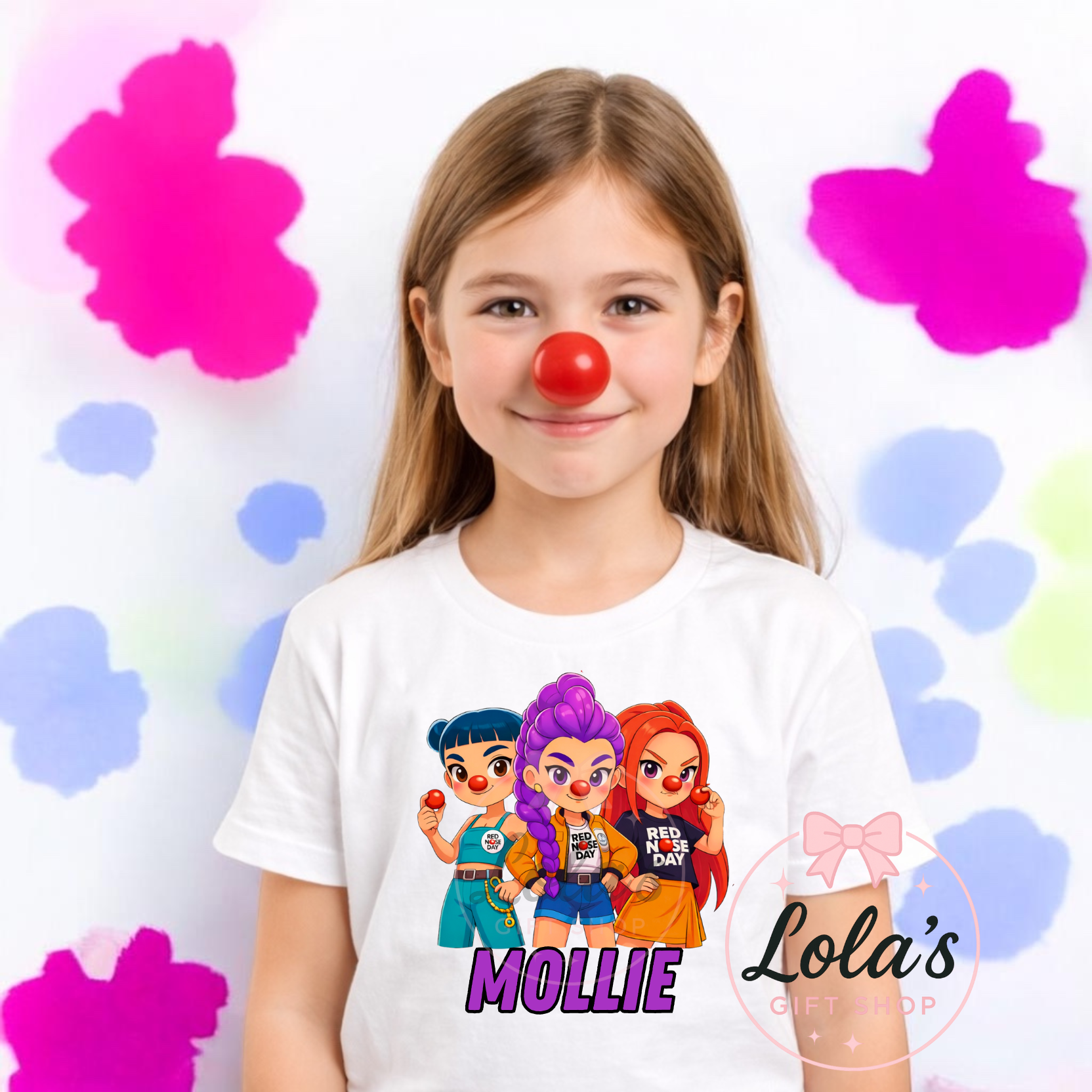 DH red nose tshirt personalised