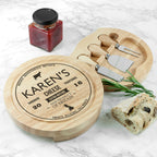 Personalised Traditional Round Cheese Board Set