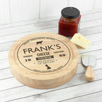 Personalised Traditional Round Cheese Board Set