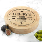 Personalised Traditional Round Cheese Board Set