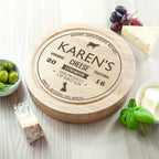Personalised Traditional Round Cheese Board Set