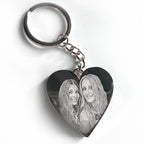 Personalised Special Date Key Ring - Engraved Stainless Steel Heart Shaped Keychain