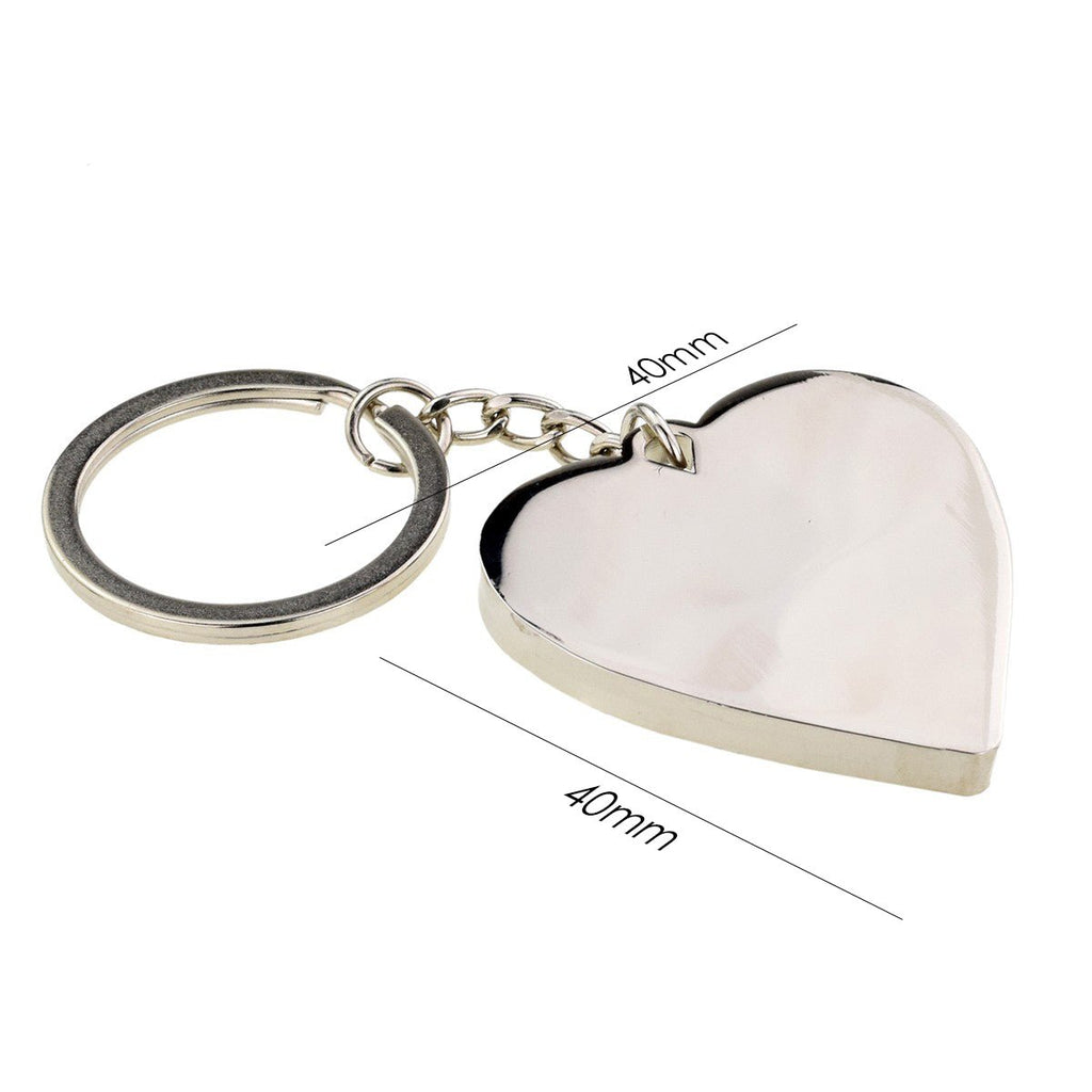 Personalised Special Date Key Ring - Engraved Stainless Steel Heart Shaped Keychain