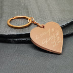 Personalised Special Date Key Ring - Engraved Stainless Steel Heart Shaped Keychain