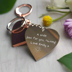 Personalised Special Date Key Ring - Engraved Stainless Steel Heart Shaped Keychain