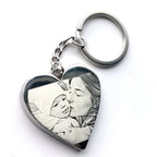 Personalised Special Date Key Ring - Engraved Stainless Steel Heart Shaped Keychain