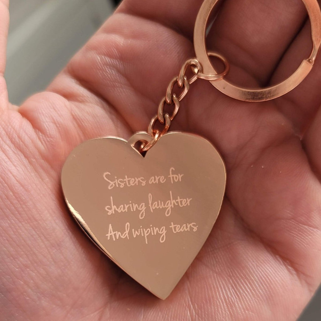 Personalised Special Date Key Ring - Engraved Stainless Steel Heart Shaped Keychain